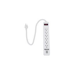 Multicontacto con 6 Contactos Aterrizados / 2 Puertos USB / Protección 300 Joules / Cable 50cm